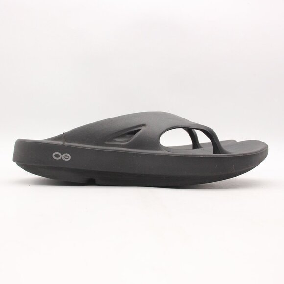 Oofos Oolala Men's 9 Women's 11 Recovery Flip Flop Thong Sandals Black - Picture 1 of 8